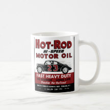 Design da lata de lata do óleo de motor do hot rod caneca