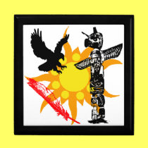 Design de Eagle, do Totem de Eagle, & da pena porta jóias