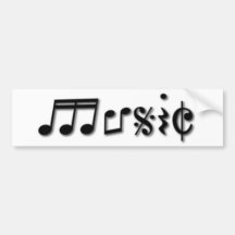 Design de texto da música adesivos