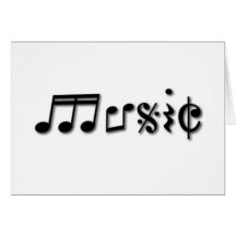 Design de texto da música cartões