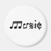 Design de texto da música imãs
