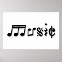 Design de texto da música pôsteres