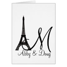 Design de torre Eiffel do monograma de DIY Cartões