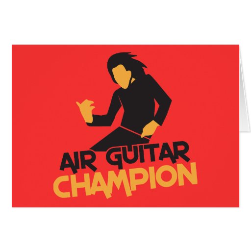 Design do campeão de Air Guitar Cartoes