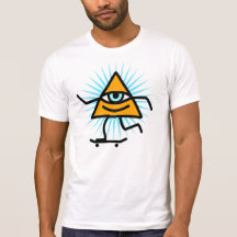 Design do deus do skate do olho da pirâmide t-shirt