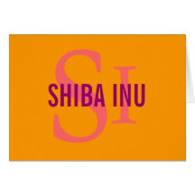 Design do monograma da raça de Shiba Inu Cartao