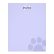 Design do monograma da raça de Shiba Inu Papeis De Carta Personalizados