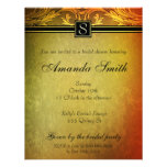 Design do monograma do casamento outono das matiz  convites