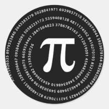 Design do número do Pi Adesivos Redondos