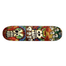 Design do skate dos crânios do açúcar