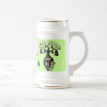 Design engraçado da caneca de cerveja da árvore ab