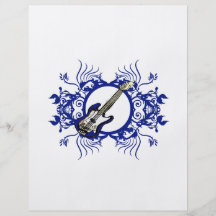 Design floral azul baixo azul do círculo panfleto personalizado