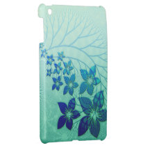 Design floral do Fractal no mini caso do iPad azul
