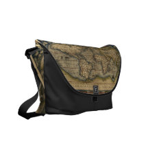 Design histórico do atlas do mapa do mundo do vint bolsa mensageiro