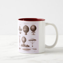 Design histórico do balão de ar quente caneca