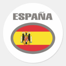 Design legal da bandeira da espanha! adesivo em formato redondo