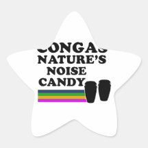 Design legal do instrumento musical do conga adesivos em forma de estrelas