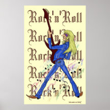 Design legal do poster da arte do guitarrista do r