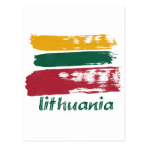 Design lituano da bandeira cartoes postais