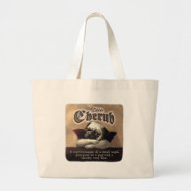 Design pequeno do querubim para amantes do Pug Bolsa Para Compras