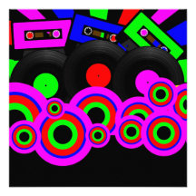 Design retro do partido convite personalizados