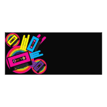Design retro do partido convites personalizado
