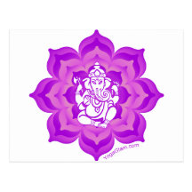 Design roxo de Ganesh Cartão Postal
