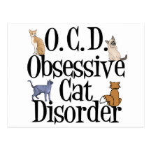 Desordem obsessiva do gato cartões postais