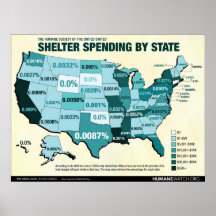 Despesa do abrigo de HSUS pelo estado Posters
