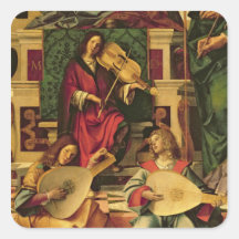 Detalhe de músicos do anjo adesivo quadrado