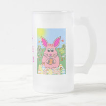 Dia cor-de-rosa Hoppy do coelho Canecas