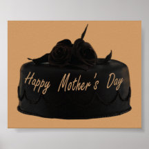 Dia das mães dos rosas do bolo de chocolate e do c posters