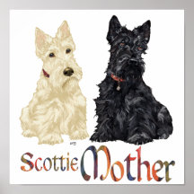 Dia das mães Wheaten & preto dos Scotties Posteres