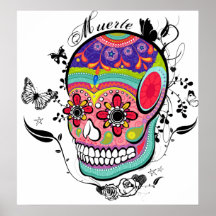 Dia de Muerte do crânio inoperante Impressão