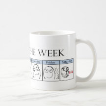 Dias da semana Memes Caneca