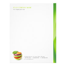 Dietista/nutricionista/cabeçalho saudável da comid papel de carta personalizados
