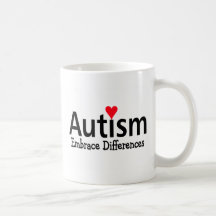 Diferença do abraço do autismo canecas