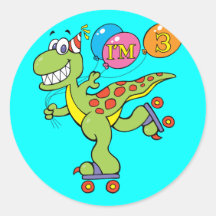Dinossauro do aniversário de 3 anos adesivos