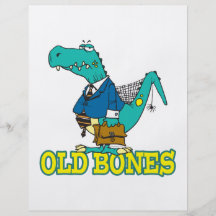 dinossauro engraçado Toon de Dino dos ossos velhos Panfletos