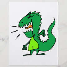 Dinossauro irritado verde modelo de panfletos