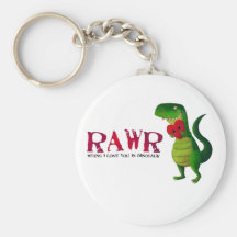 Dinossauro romântico de RAWR Chaveiro