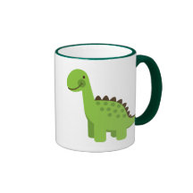 Dinossauro verde bonito canecas