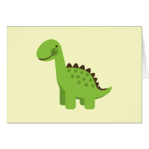 Dinossauro verde bonito cartao