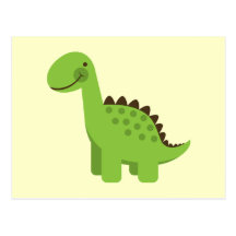 Dinossauro verde bonito cartoes postais
