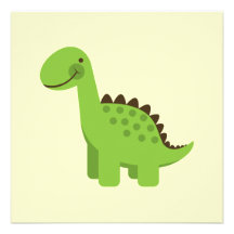 Dinossauro verde bonito convites personalizado