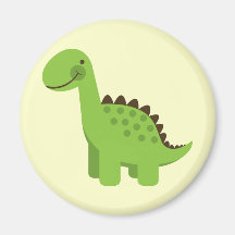 Dinossauro verde bonito imã de refrigerador