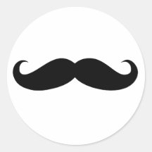 Disfarce do bigode engraçado adesivos redondos