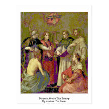 Disputa sobre a trindade por Andrea del Sarto Cartao Postal