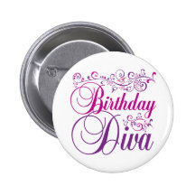 Diva do aniversário boton
