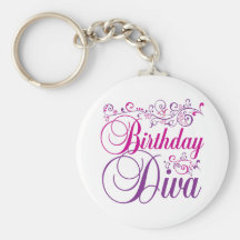 Diva do aniversário chaveiros